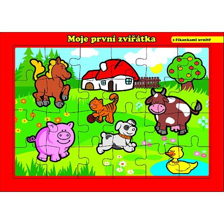 Teddies Puzzle deskové Moje první zvířátka farma 26x17cm 24 dílků MPZ
