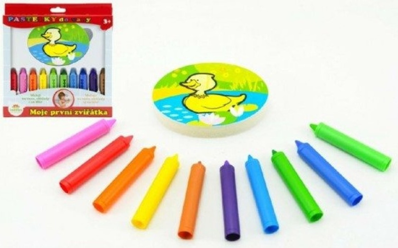 Teddies Pastelky do vany Moje první zvířátka 10 ks s houbičkou v krabičce MPZ