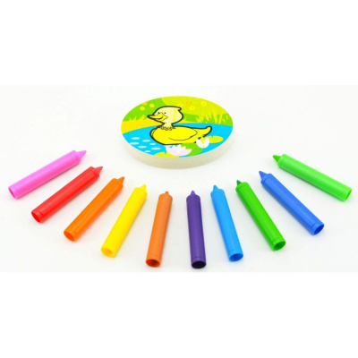 Teddies Pastelky do vany Moje první zvířátka 10 ks s houbičkou v krabičce MPZ