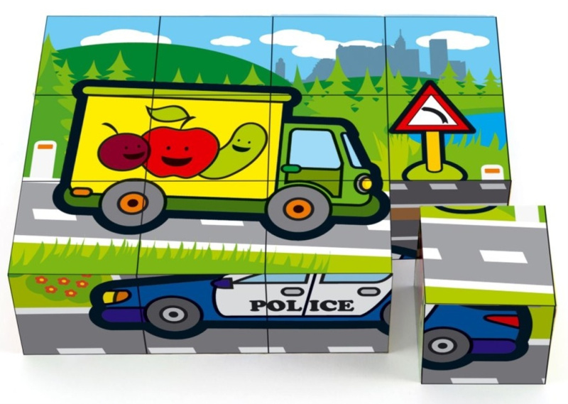 MPZ kostky moje první auta 12 ks v krabičce