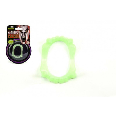 Zuby svítící upír 5cm na kartě