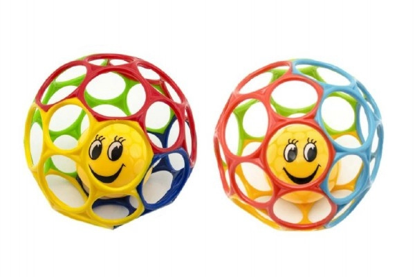 Teddies Míček s chrastítkem mačkací měkký plast 12cm