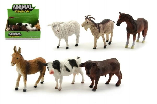 Teddies Zvířátka domácí farma plast 12 cm 12 ks v boxu