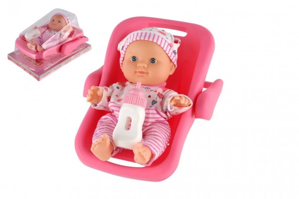 Teddies Miminko pevné tělo plast 25 cm v nosítku s doplňky