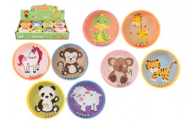 Teddies Hlavolam s kuličkami plast zvířátka 5 5cm 8 druhů
