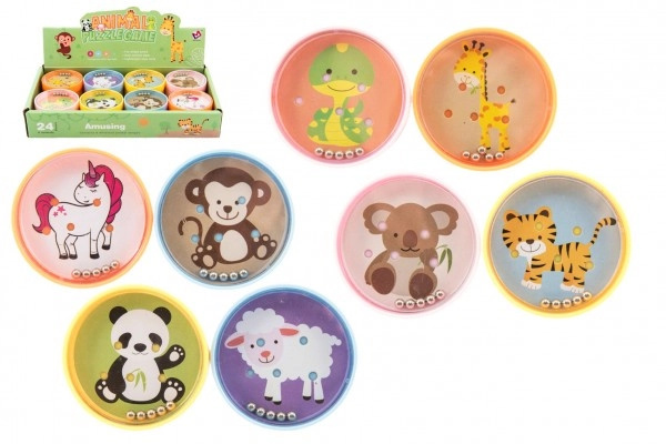 Teddies Hlavolam s kuličkami plast zvířátka 5 5cm 8 druhů