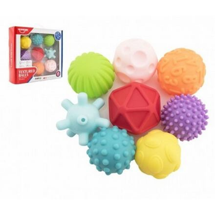 Teddies Sada míčků s texturou gumové 6 7cm