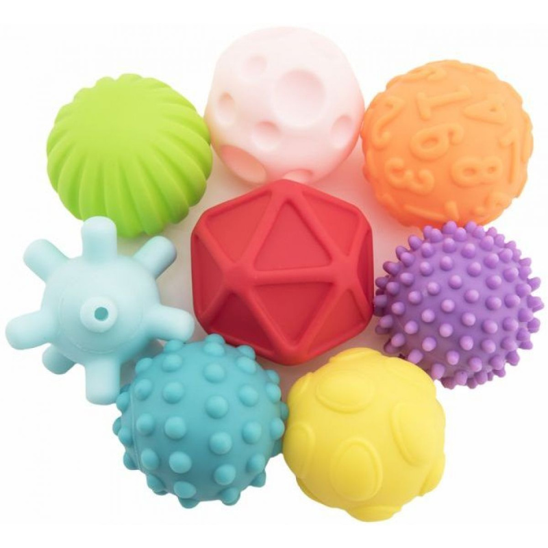Teddies Sada míčků s texturou gumové 6 7cm