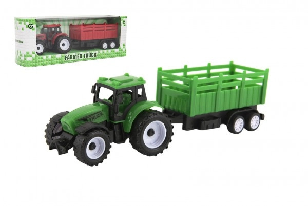 Teddies Traktor s přívěsem plast 28 cm