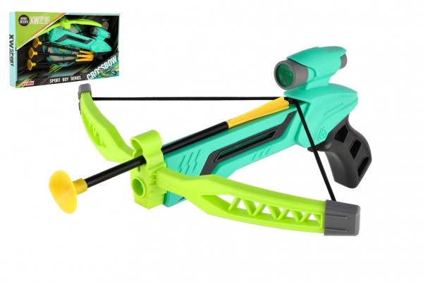 Teddies pistole/kuše s lukem na přísavky plast 25cm + šípy 3ks v krabici