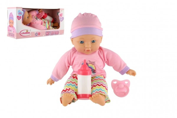 Teddies Panenka miminko 30cm měkké tělo s lahvičkou dudlíkem 31x15,5x10cm
