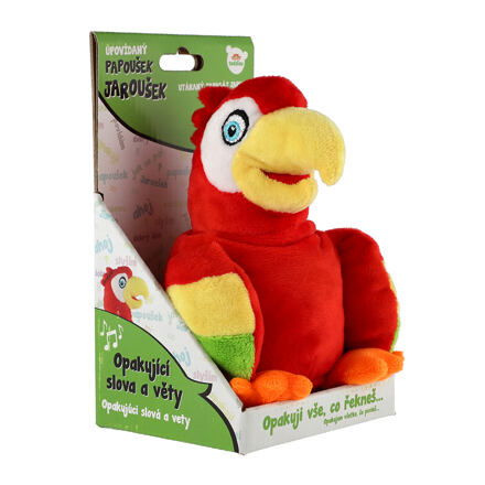 Teddies Papoušek Jaroušek opakující věty plyš 16cm na baterie se zvukem