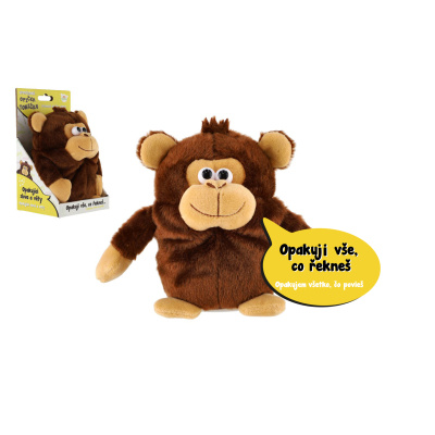 Teddies Opička Tonička opakující věty plyš 18cm na baterie se zvukem