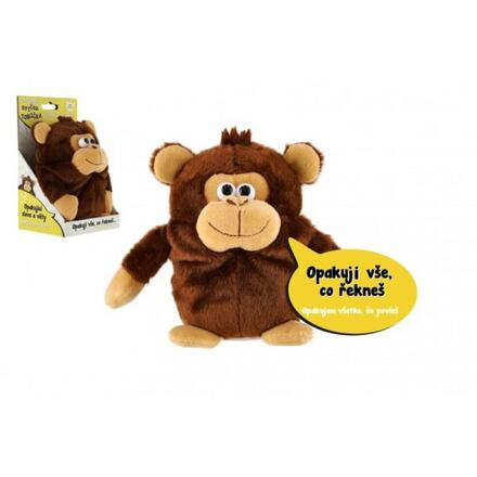 Teddies Opička Tonička opakující věty plyš 18cm na baterie se zvukem