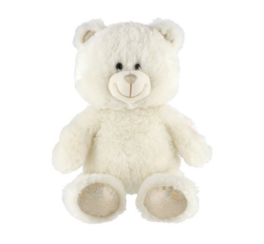 Teddies Snílek medvěd bílý plyš 40cm na baterie se světlem se zvukem v sáčku