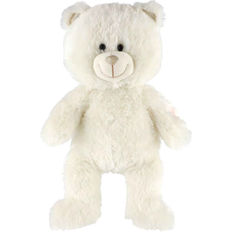 Teddies Snílek medvěd bílý plyš 40cm na baterie se světlem se zvukem v sáčku