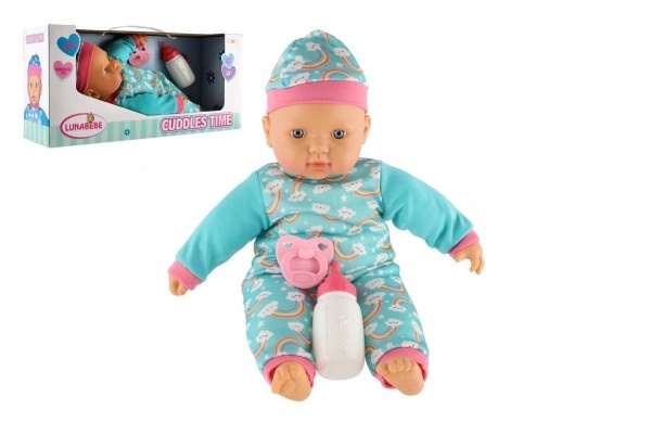 Teddies Panenka miminko 40cm měkké tělo s lahvičkou s dudlíkem 41x19x12,5cm