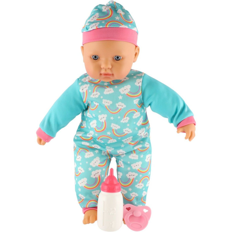 Teddies Panenka miminko 40cm měkké tělo s lahvičkou s dudlíkem 41x19x12,5cm