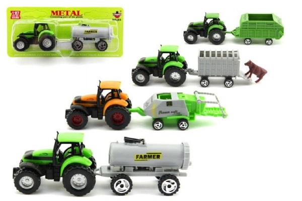 Teddies Traktor s přívěsem plast 16cm skladem