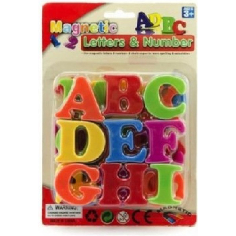 Teddies Magnetická písmena 4cm cca 27ks plast na kartě 15x21,5cm