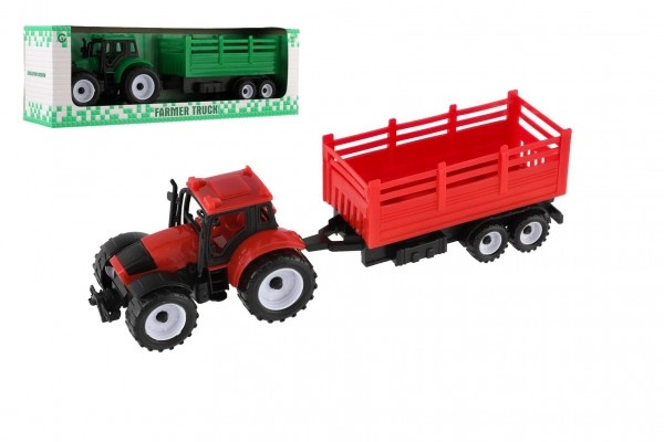 Teddies Traktor s přívěsem plast 28 cm