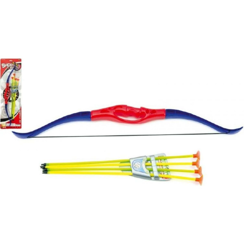 Teddies Luk+4 šípy s přísavkami plast 57cm na kartě