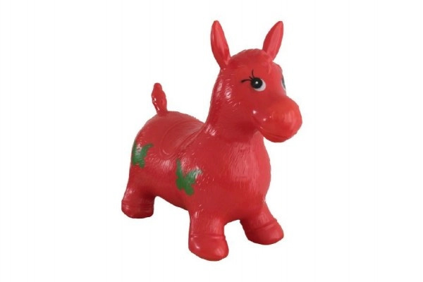 Teddies hopsadlo zvířátko nafukovací gumové skládací červený
