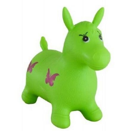 Teddies hopsadlo kůň skákací gumový zelený 49x43x28cm v sáčku