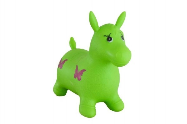 Teddies hopsadlo kůň skákací gumový zelený 49x43x28cm v sáčku