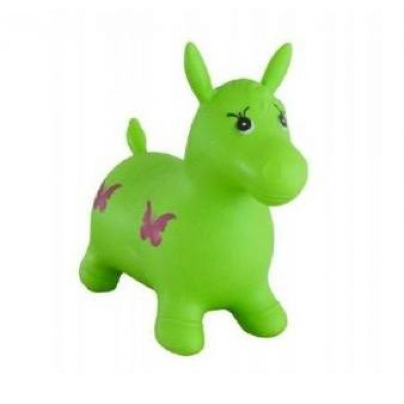 Teddies hopsadlo kůň skákací gumový zelený 49x43x28cm v sáčku