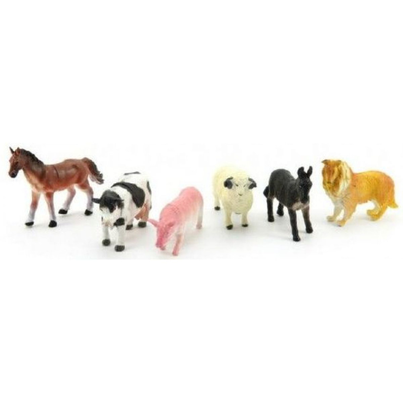 Teddies Zvířátka farma plast 6 ks 16x25x4,5 cm