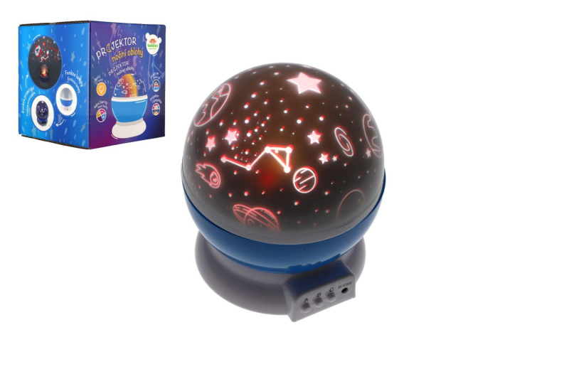 Projektor noční oblohy na baterie a USB, plast, 14 × 11 cm