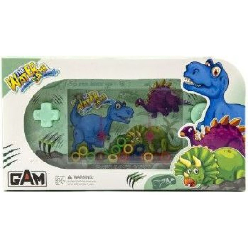 Teddies Vodní hra hlavolam dinosaurus plast 18cm asst 4 barvy v krabičce 16ks