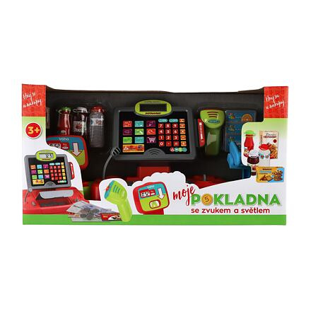Teddies Pokladna velká digitální plast na baterie se zvukem a světlem