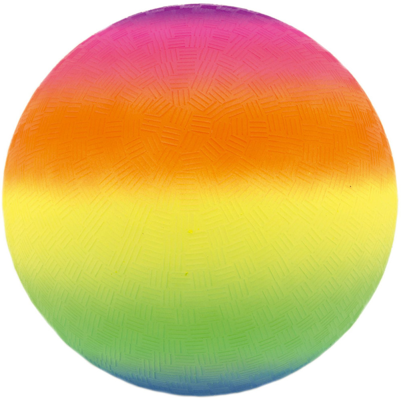 Míč duhový gumový nafouknutý 23cm v síťce