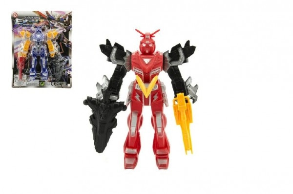 Teddies Transformer bojovník/robot plast 4 barvy na kartě