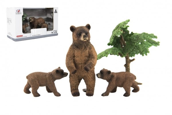 Teddies Zvířátka safari ZOO 10 cm sada 4 ks medvěd