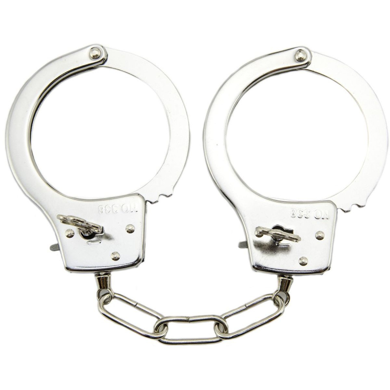 Teddies pouta policejní kov 17cm s klíčem na kartě