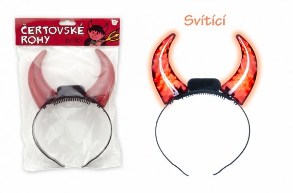 Teddies Rohy čertovské svítící plast 15cm na baterie v sáčku