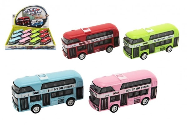 Teddies Autobus patrový kov/plast na zpětné natažení 9,5cm