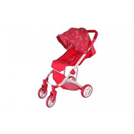 Kočárek pro panenky sportovní se stříškou látka 58x35x70cm v krabici 33x48x16cm