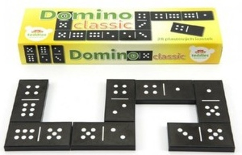 Domino Classic 28ks společenská hra plast v krabičce 21x6x3cm