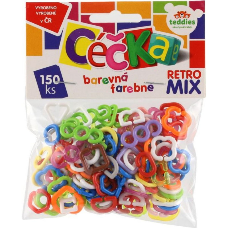 Teddies Céčka barevná 150 ks retro mix plast v sáčku