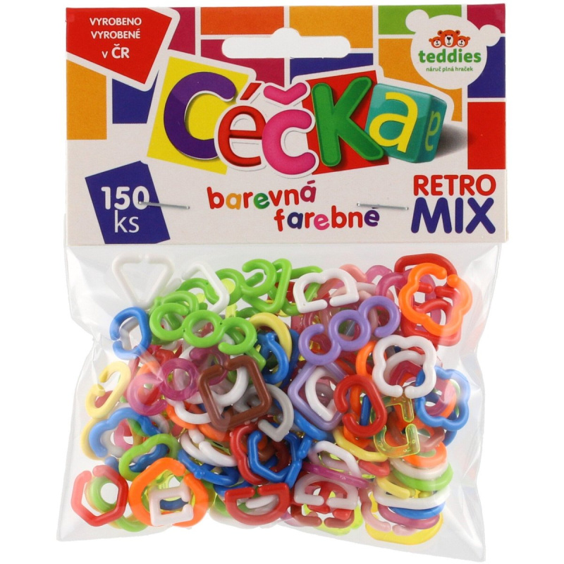 Teddies Céčka barevná 150 ks retro mix plast v sáčku