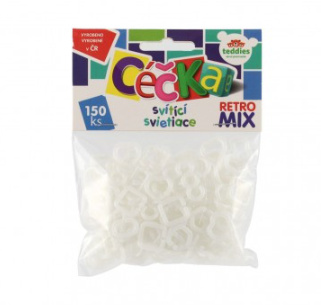 Céčka svítící 150 ks retro mix plast v sáčku