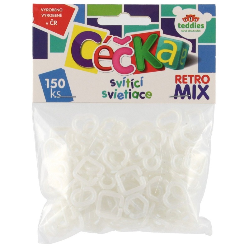Céčka svítící 150 ks retro mix plast v sáčku