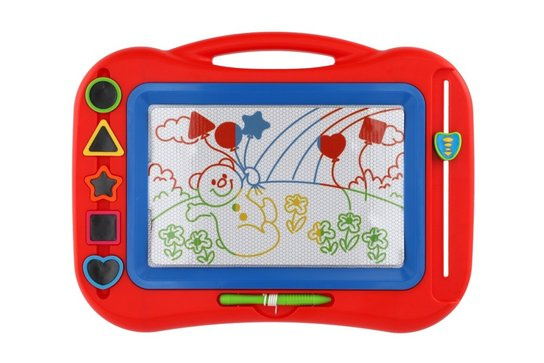 Magnetická tabulka barevná   razítka 5ks plast 43x30cm v krabici