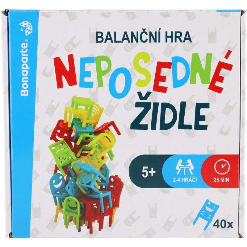 Teddies Neposedné židle 40 ks balanční společenská hra