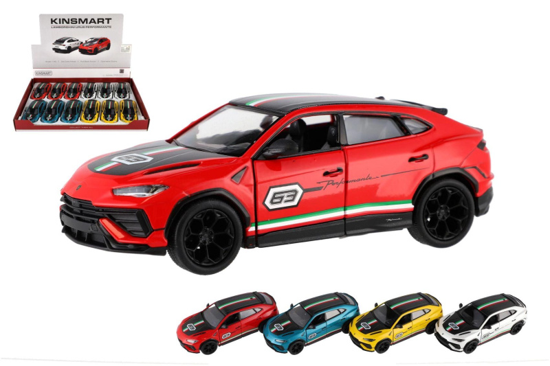 Auto Lamborghini Urus Performante 1:40 kovové 13 cm 4 barvy na zpětný chod