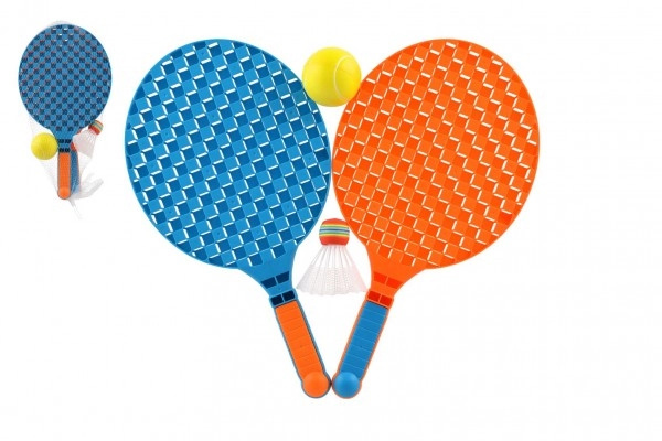 Teddies Sada na soft tenis 2 pálky plast 40cm + míček, košíček v síťce